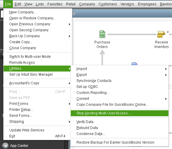 Quickbooks will not switch to multi user mode